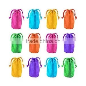 7" x 4.5" Neon Colored Canvas Pouch Bags Sacks With Drawstring Closure thumbnail-1