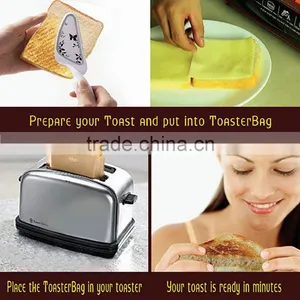 EKSEL Toaster Bags 2016 Free Toasts Reusable Non-Stick Fits Any Size Bread FDA Approved Bag thumbnail-3