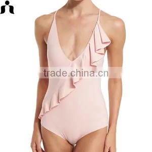 2017 OEM LADIES Bathing Suits One Piece Swimsuit Sport Wear thumbnail-4
