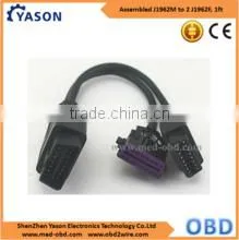 OBD2 Splitter Y Cable, Assembled J1962 Male to 2 J1962 Female, 1ft thumbnail-1