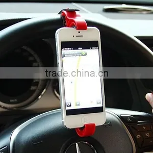 Creative Car Mobile Phone Holder Car Steering Wheel Mounted Shelf thumbnail-1