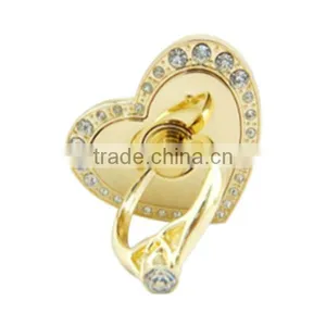 Mobile Phone Heart Diamond Ring Finger Grip Stand thumbnail-1