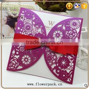 Hollow Iridescent Paper Wedding Invitation Card thumbnail-2