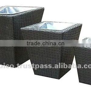 3Pcs Square PE Rattan Garden Flower Planter 2012 thumbnail-1