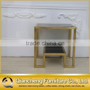 2016 Eurpean Style Brushed Golden Stainless Steel Side Table thumbnail-2