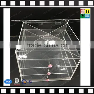 2016 Purple Diamond Handle Clear Desktop Acrylic Cosmetics Makeup Organizer thumbnail-4