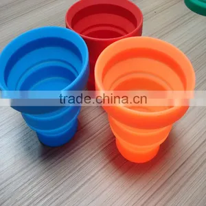 Silicone Folding Cup Telescopic Collapsible With Lid Outdoor Travel Camping thumbnail-3
