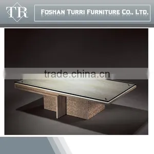 High Gloss White Marble Small Coffee End Table thumbnail-2