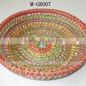 Round Sea Grass Basket & Straw Basket & Couch Grass Basket thumbnail-1