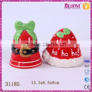 Christmas Bell Desgin Ceramic Salt Pepper Shaker thumbnail-1
