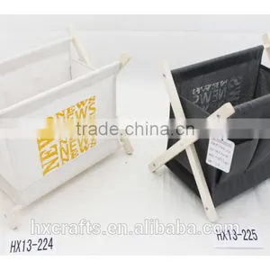 Collapsible Wood X Frame Magazine Newspaper Rack thumbnail-1
