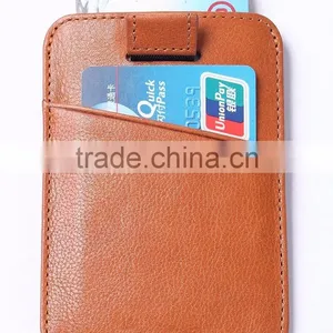 2017 RFID Blocking Premium Top Grain Leather Pull Tab Slim Card Holder Thin Minimalist Front Pocket Wallet With High Capacity thumbnail-1