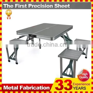 METAL FOLDING IRON TABLE AND CHAIRS WITH ALUMINUM LEGS thumbnail-2