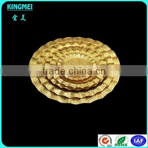Luxury Round Acrylic Tray Sets Wholesale, Golden Fruit Trays For Wedding thumbnail-1