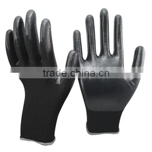 NMSAFETY 13 Gauge Black Nitrile Dipped Working Protective Safety Glove thumbnail-1