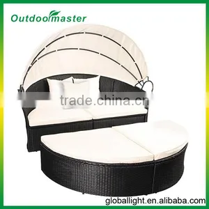 Black Garden Furniture Luxury Leisure Rattan Bed thumbnail-1