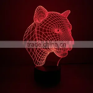 2016 OEM Factory Price Custom Logo C3D Optical Illusion Night Touch Switch LED Desk Table Light Lamp thumbnail-2