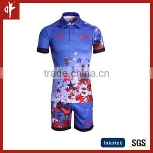 Full Sublimation Uniforms,Rugby t Shirt,Plain Sky Blue Stars Jersey Football thumbnail-1