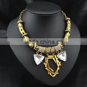Vintage Gold Plated Alloy Chunky Necklace thumbnail-2