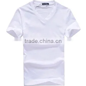 100% Cotton V-neck T-shirt for Man, Custom Soft V-neck T-shirt Wholesale thumbnail-3