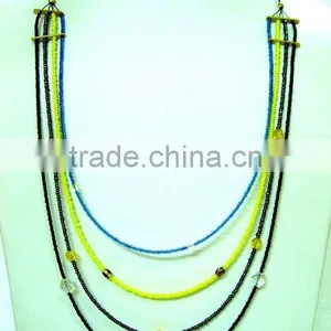 Small Bead Multi Strand Necklace thumbnail-1