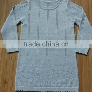 100% Cotton Girl's Diamond Pattern Sweater,crew Neck Diamond Pattern Sweater for Girl(DSC01458) thumbnail-1