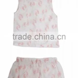 Organic Cotton Printed Jhabla Set With Foot Print thumbnail-2