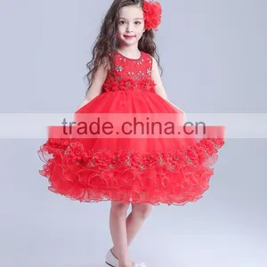 2017 Latest Dress Designs in Pakistan Made in China Dance Frock Red Rhinestone Dresses thumbnail-4