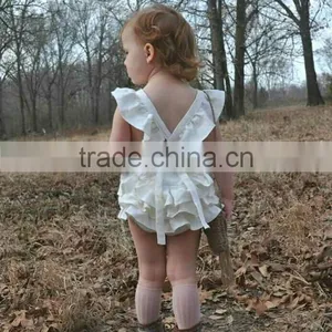 Baby Girl Romper Several Colors Ruffled Linen Fabric Baby Clothes Romper thumbnail-4