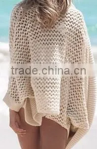 EY0005A Beach Style Ladies Knitted Cardigan Dip Dye Fluffy Women Kimono Cardigan thumbnail-2