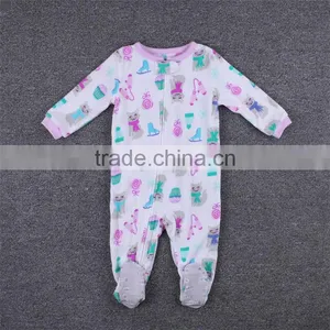 Wholesale Baby Pajama 100% Cotton Footed Design Baby Rompers for Girl Clothing thumbnail-2