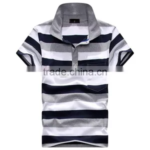 European and American Leisure Lapel Stripes Men's Shirt Collar thumbnail-5
