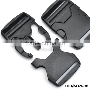 HLD/M326-38mm 1.5inch Black POM Plastic Buckles Bump Adjustable Splice Clip Buckle Backpack Webbing Strap thumbnail-1