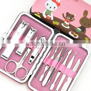 Cartoon Nail Clipper Kit Nail Tools Nail Care Scissor Tweezer Knife Ear Pick Manicure Set Tools Case thumbnail-1