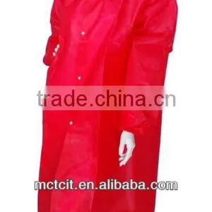 Elegant Ladies Red Disposable Lab Coat With Shirt Collar & Elastic Cuff thumbnail-1