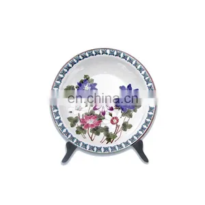 High Quality Antique Design Printed Unique Round Shape Plastic Display Plate thumbnail-3