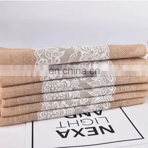 Decorated Lace Burlap Christmas Table Runner thumbnail-2