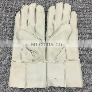 China Factory Wholesale Genuine Sheepskin Fur Leather Gloves for Men and Kids thumbnail-5
