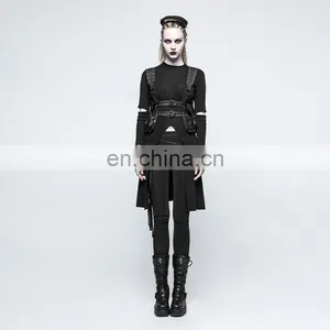 Punk Rave Gothic Black Chest Harness-top With Pockets S-217 thumbnail-4