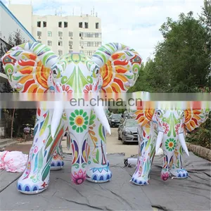 Customized Outdoor Giant Cartoon Corlouful Elephant Inflatable for Advertising thumbnail-1