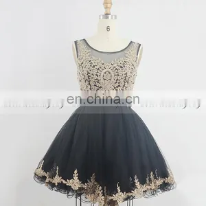 New Arrival Applique Beaded Gray Tulle Short Puffy Party Dresses SD365 thumbnail-5