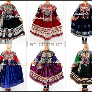 Vintage Banjara Kuchi Tribal Ethnic Clothes- Vintage Traditional Kutchi- Vintage Gypsy Afghani Handmade Kuchi Dress thumbnail-1