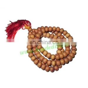 White Sandal Wood Beads Mala, Holy Wood Beads-Seeds String (mala), Size: 7mm thumbnail-1