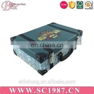 Kids Owl Animal Pattern Paper Cardboard Suitcase Boxes With Handle thumbnail-2