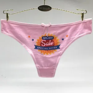 Yun Meng Ni Sexy Underwear 50% OFF SALE Fancy Printed T Back Breathable Cotton Lady Thong thumbnail-5