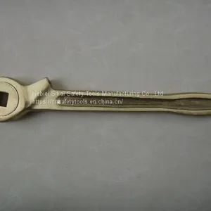 Non Sparking Tools Explosion Proof Square Hole Aluminum Bronze Ratchet Wrench Safety Manual Tools thumbnail-1