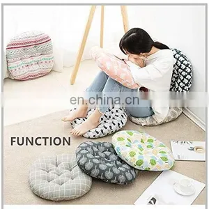Round Floor Pillow Japanese Tufted Futon Chair Pad Tatami Floor Cushion Yellow Cushion thumbnail-2