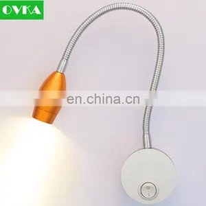 Colourful Light Head 1w 110v 220v Swing Arm Desk Lamp Hot Sell Flexible Hose Bed Lamp Decorative Led Reading Lamp thumbnail-1