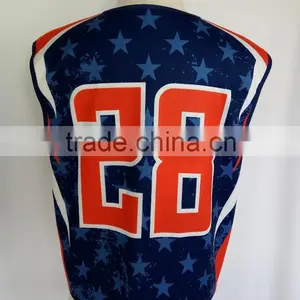 100%polyester Men's Performance Reversible Sublimation Print Tank Top thumbnail-4