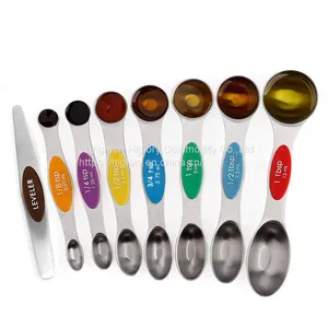 8Pcs Stainless Steel Magnetic Double Heads Measuring Spoons Measuring Cups Scoop Kitchen Accessories thumbnail-3